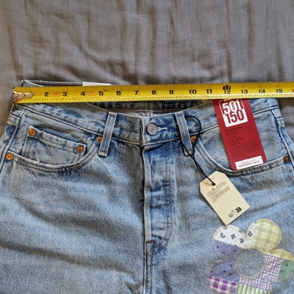 Levi's 501 Jeans Patchwork Daisy Flower - Picture 2 of 12